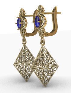 Earring Direct Casting Triangle 3D model Texture 3D 3D print model_13