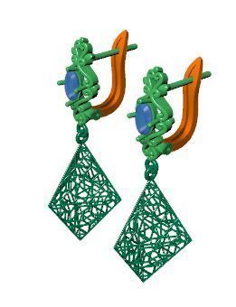 Earring Direct Casting Triangle 3D model Texture 3D 3D print model_9