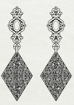 Earring Direct Casting Triangle 3D model Texture 3D 3D print model_8