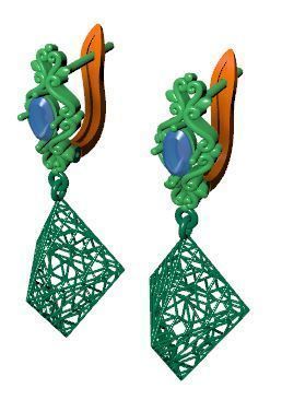 Earring Direct Casting Triangle 3D model Texture 3D 3D print model_15