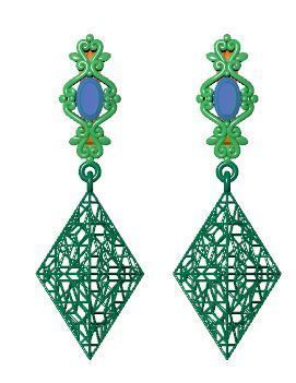 Earring Direct Casting Triangle 3D model Texture 3D 3D print model_1