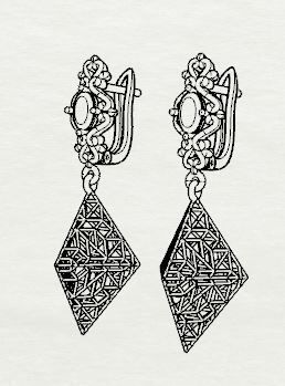 Earring Direct Casting Triangle 3D model Texture 3D 3D print model_7