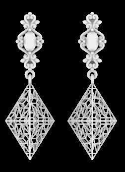 Earring Direct Casting Triangle 3D model Texture 3D 3D print model_3