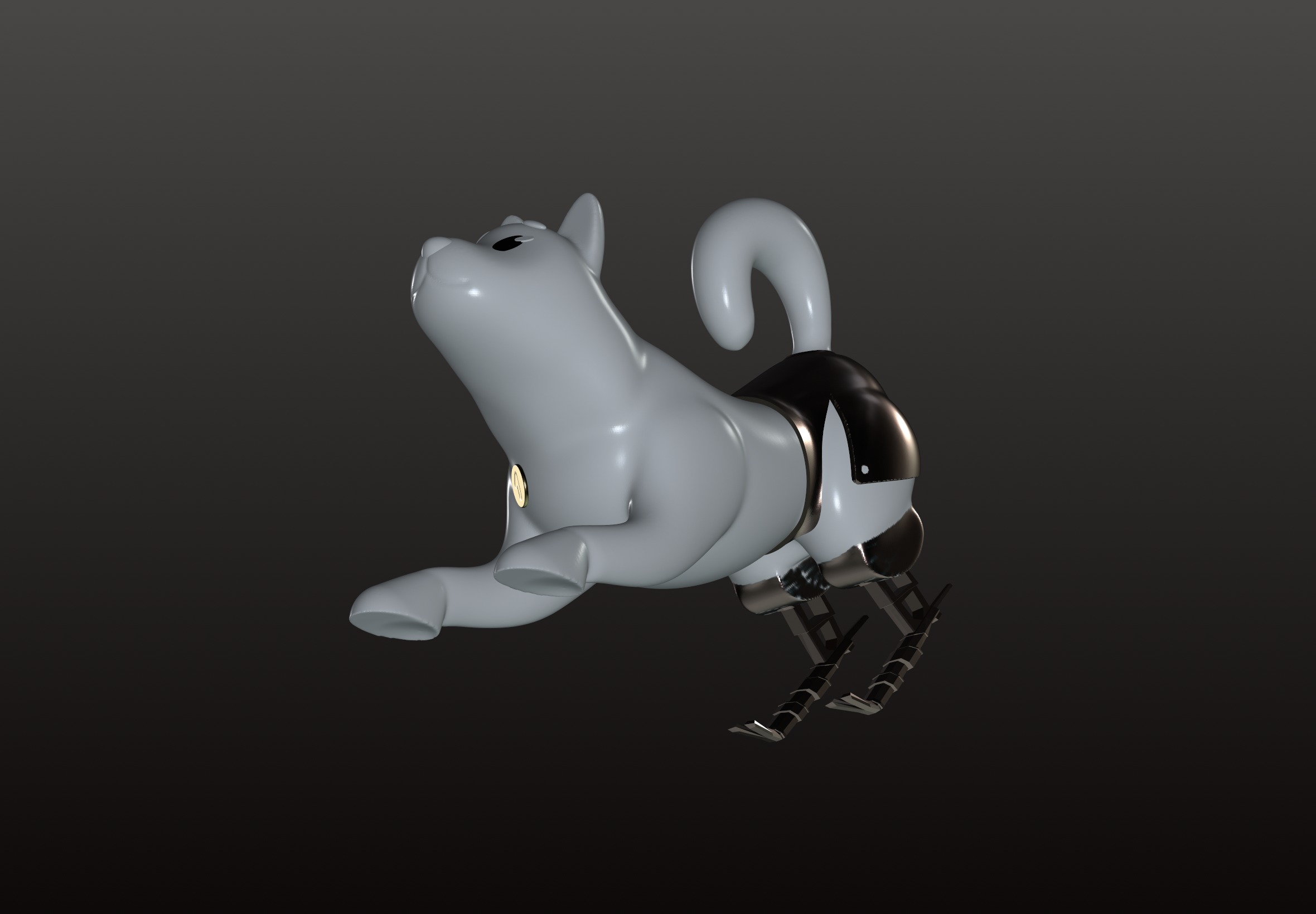 Happiness dog 3D model_1