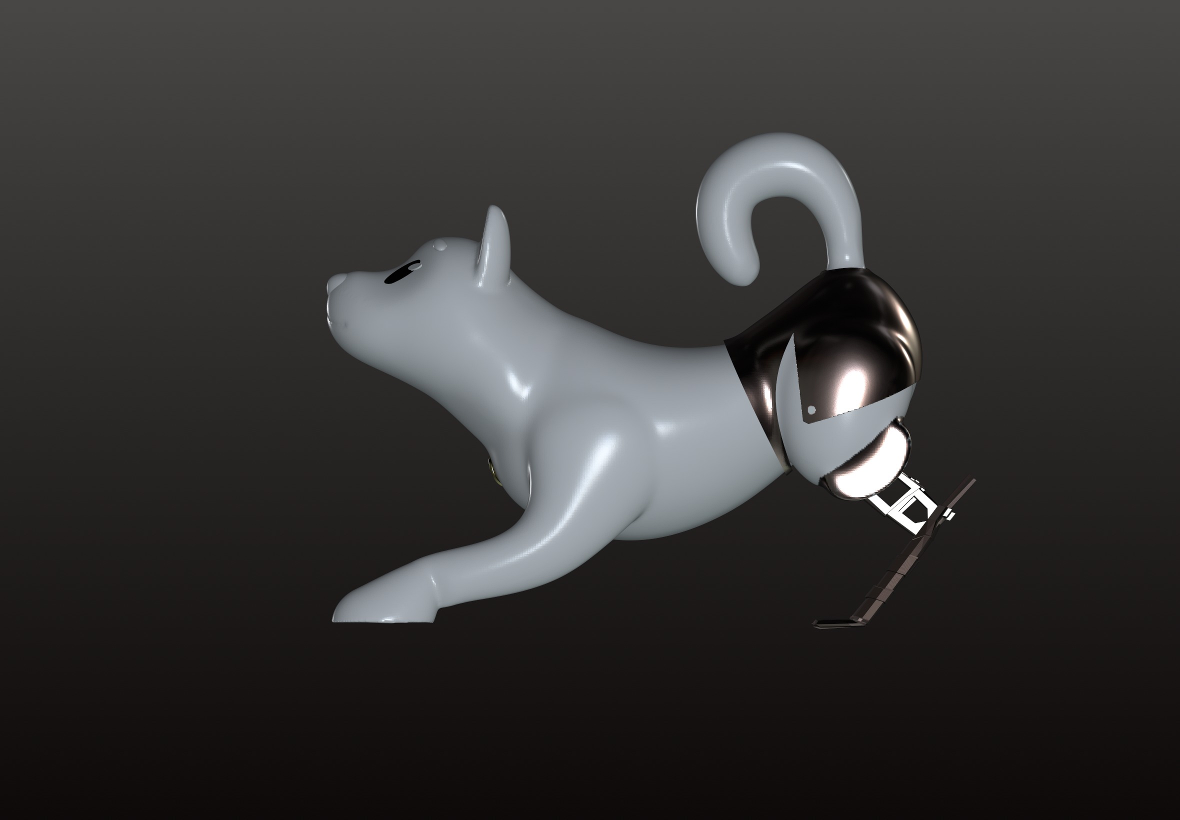 Happiness dog 3D model_2