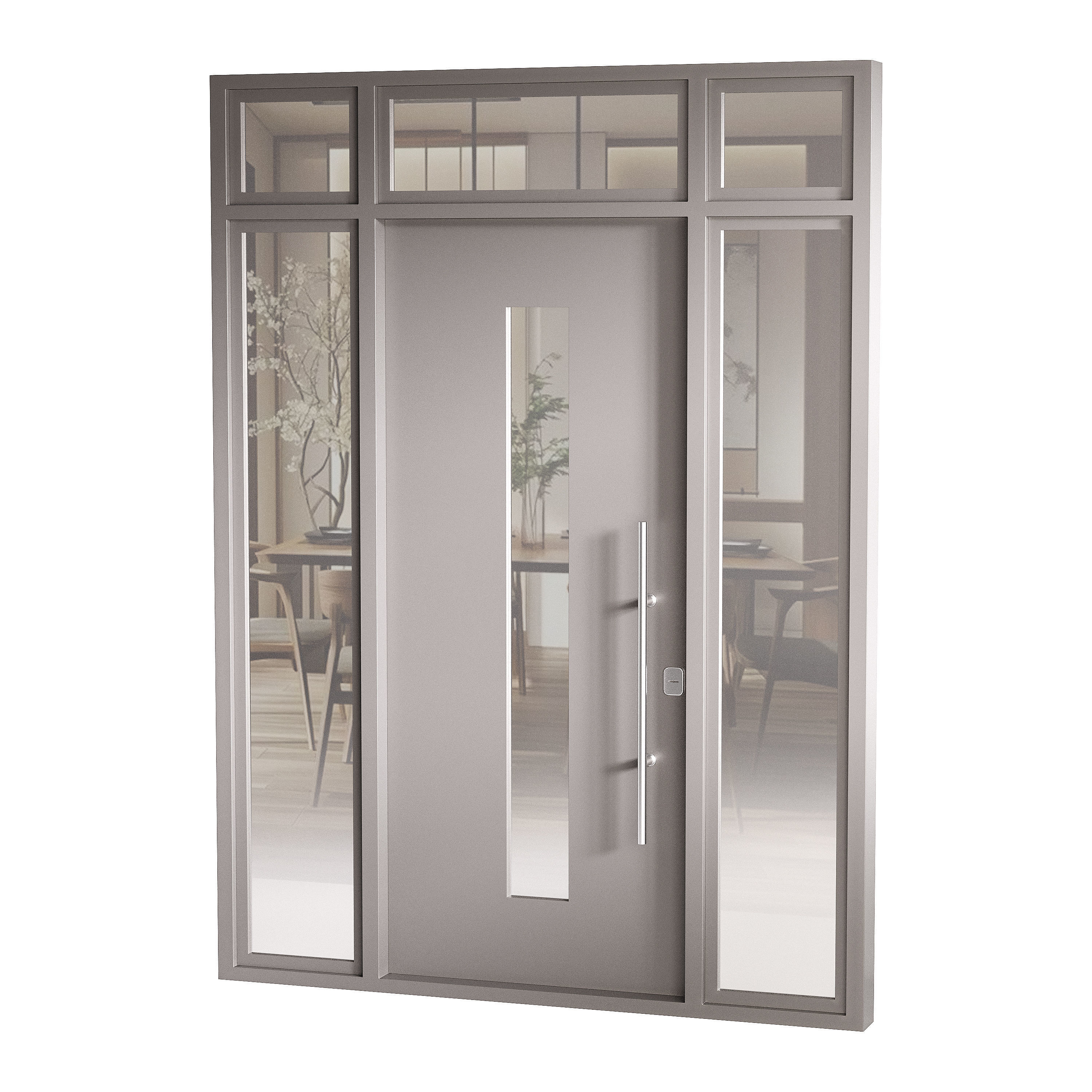 Modern entrance door 05 3D model_8