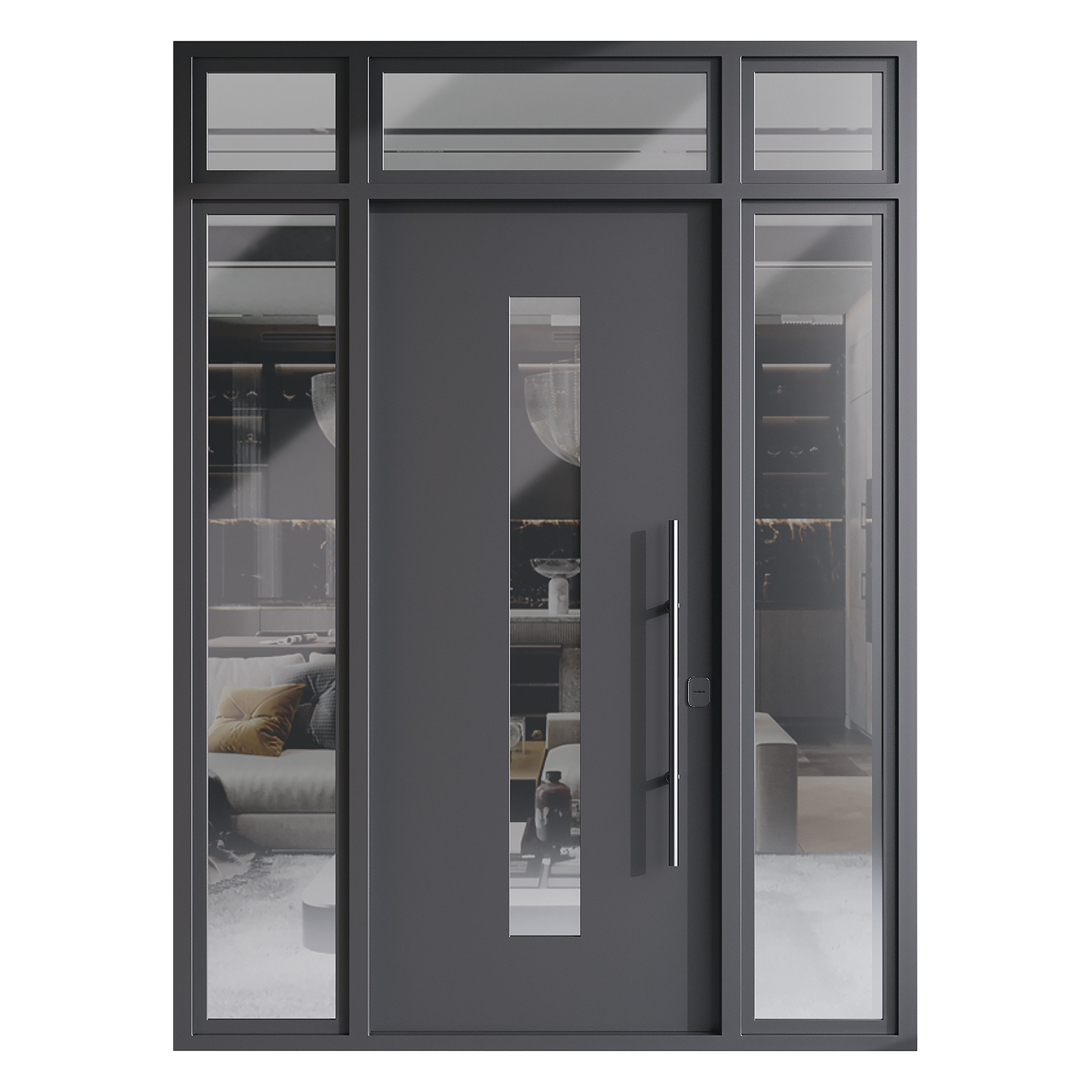 Modern entrance door 05 3D model_1