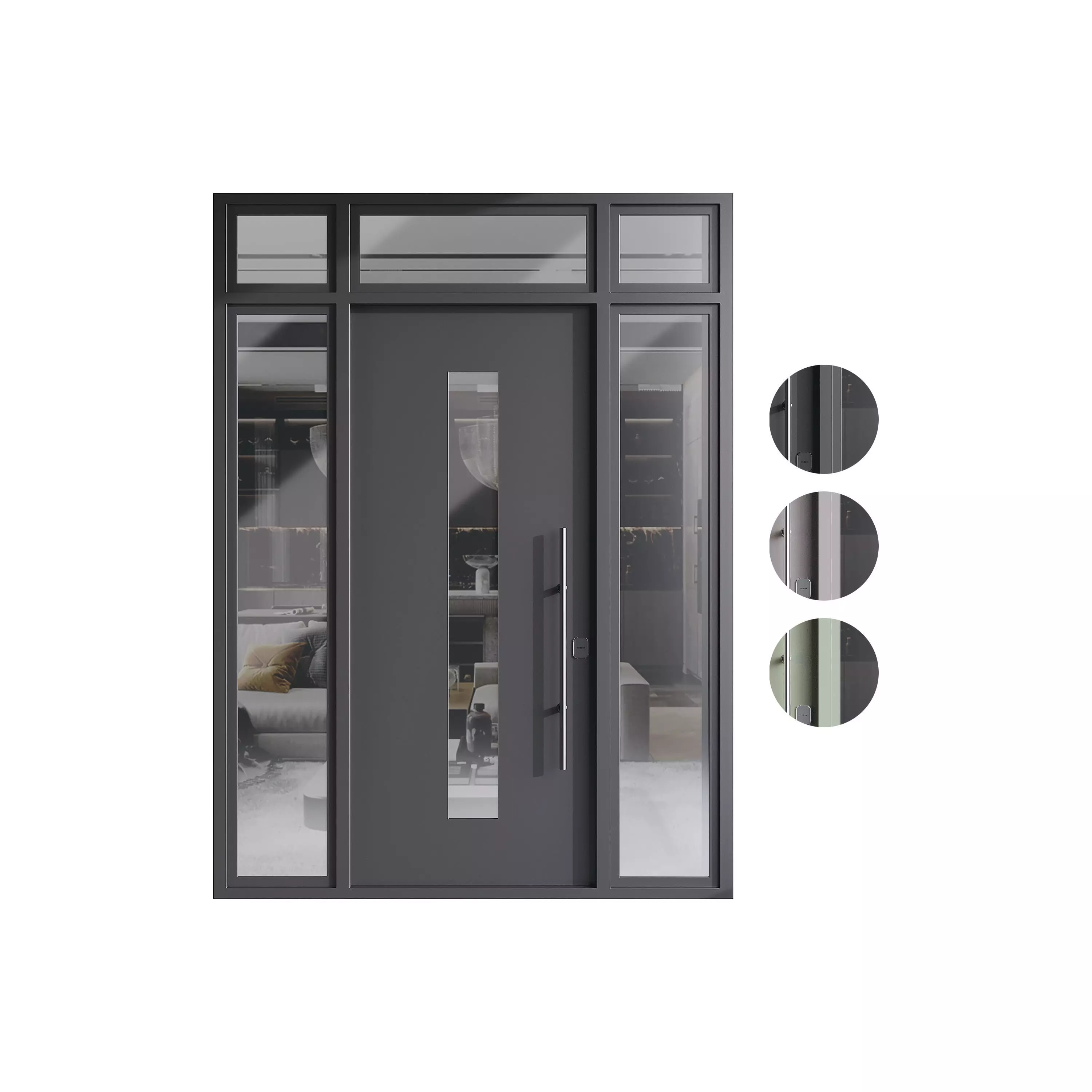 Modern entrance door 05 3D model_0