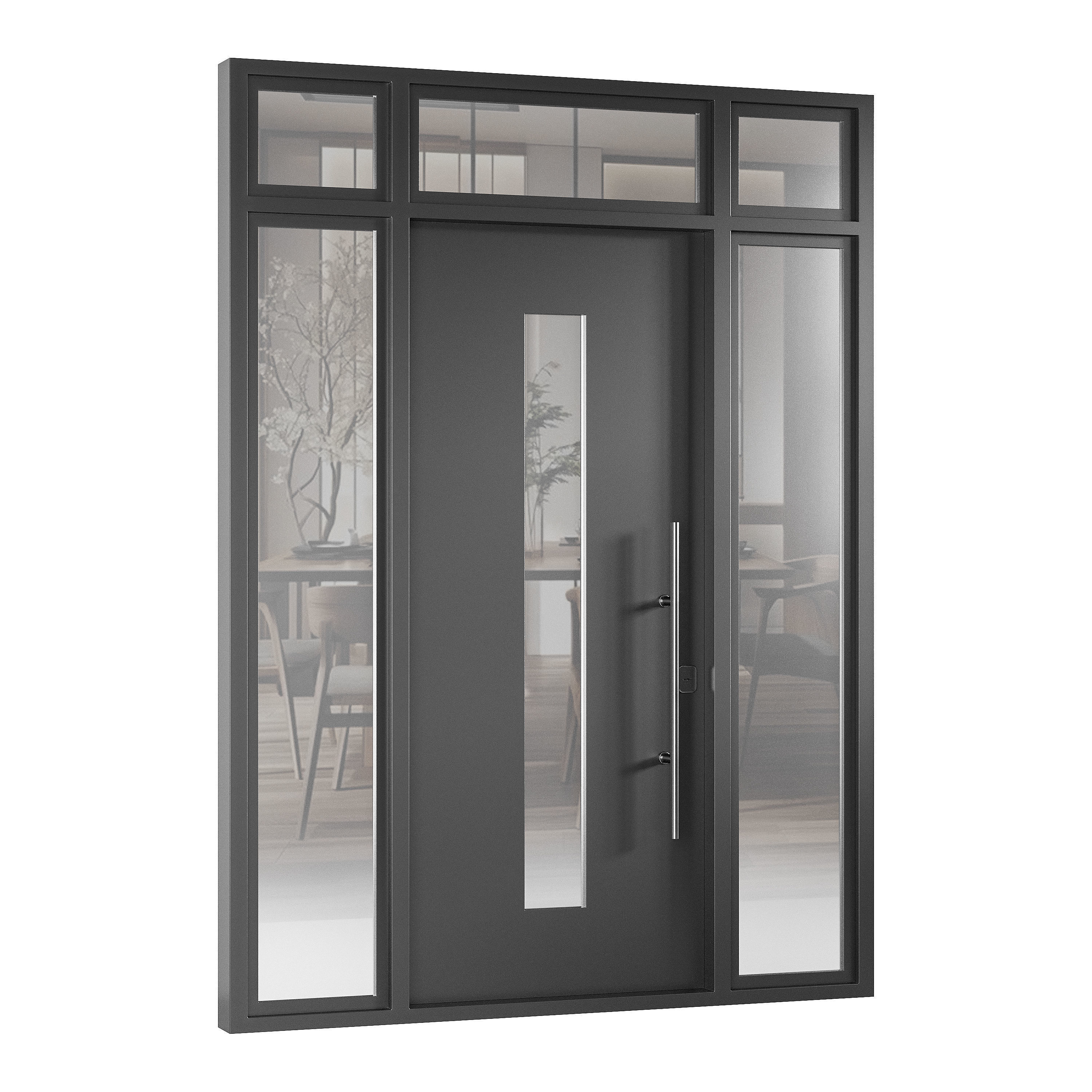 Modern entrance door 05 3D model_6
