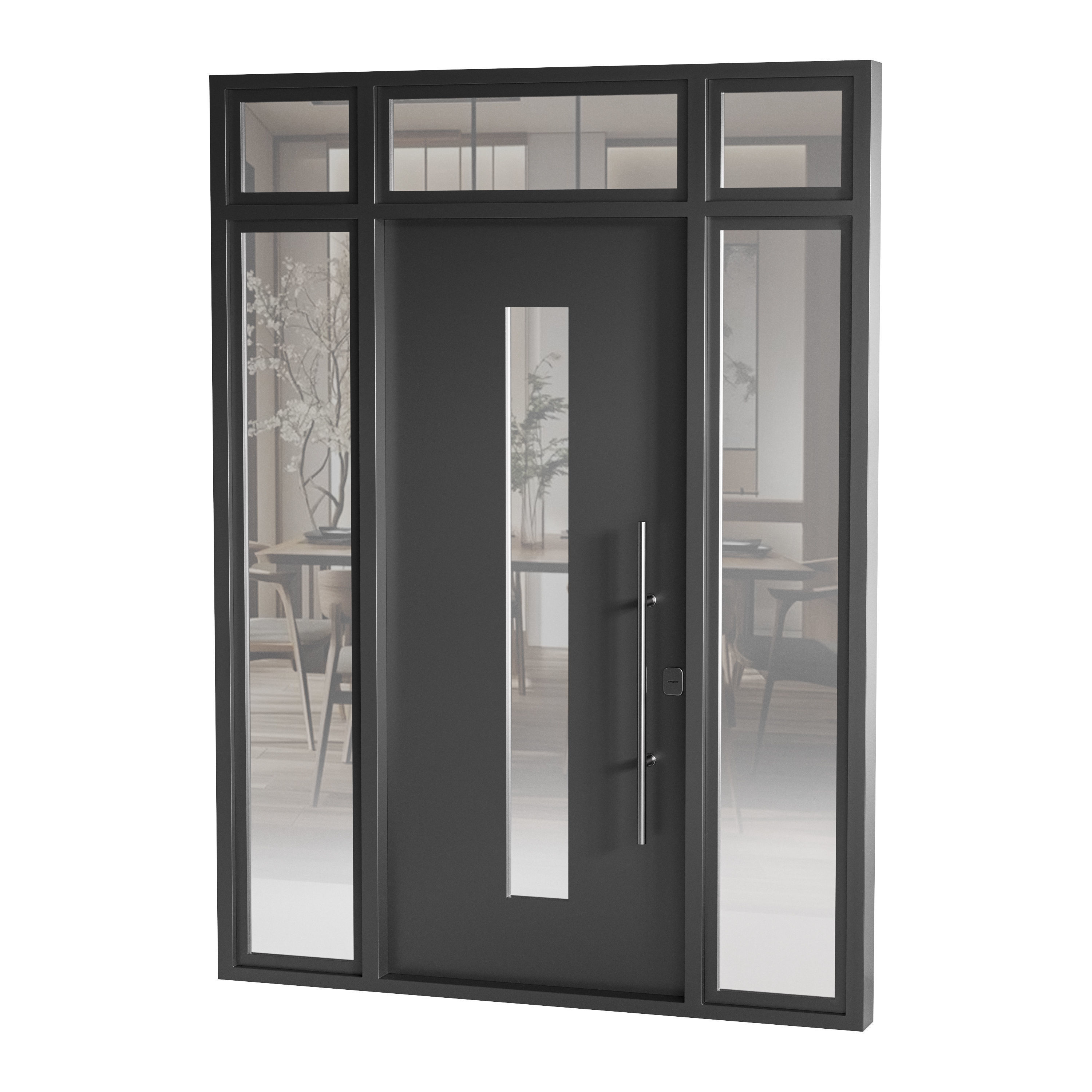 Modern entrance door 05 3D model_7
