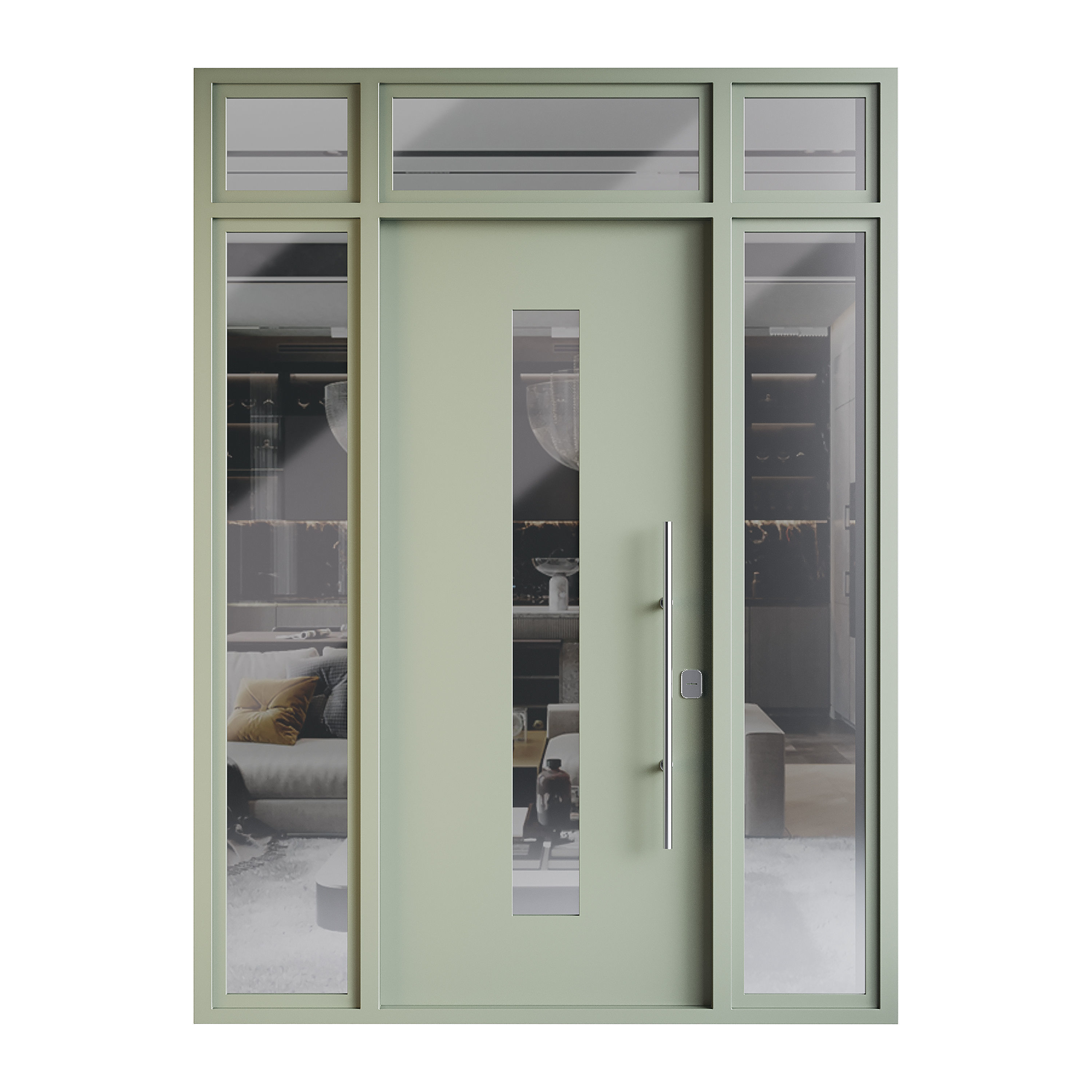 Modern entrance door 05 3D model_4