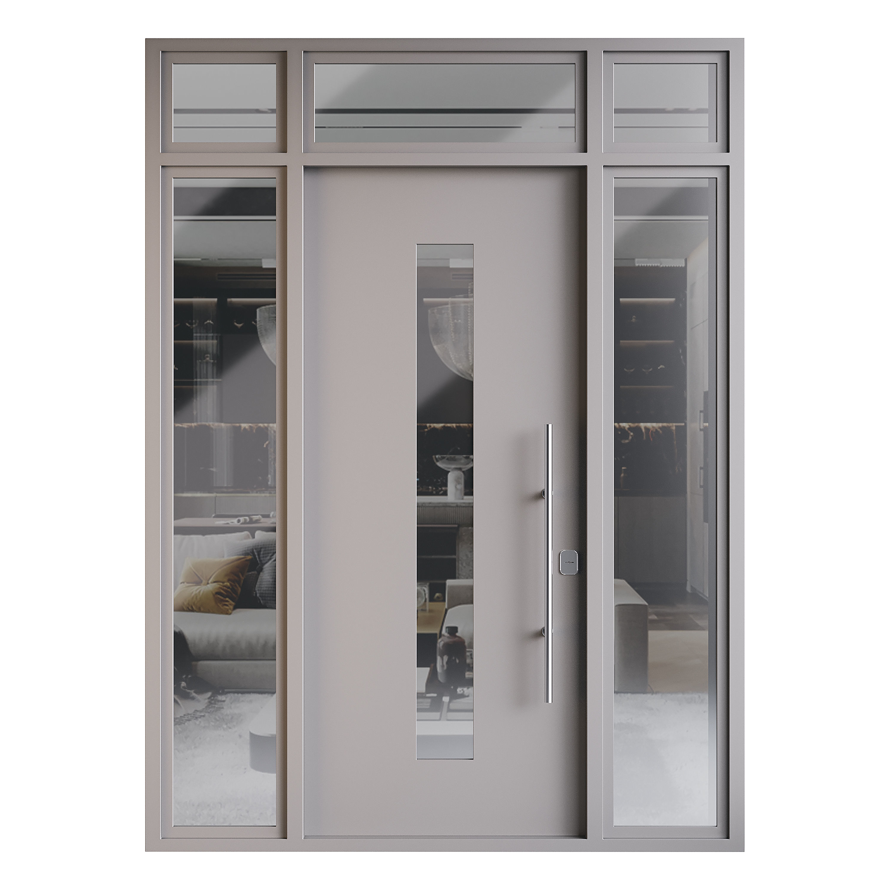 Modern entrance door 05 3D model_2
