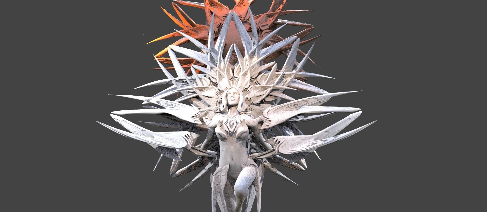 Angel of Abundance Crystal Star statue 3D model_4