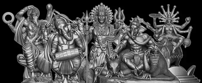 Hindu Gods 3D Model Collection