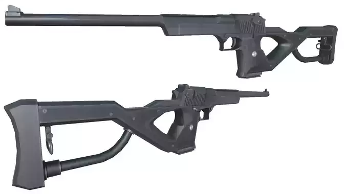 46-Desert Eagle gun model 3d game ready model Low-poly 3D model