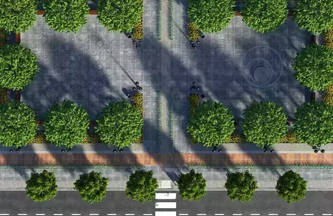 City Street realistic visualization 3D model