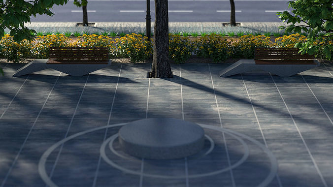 City Street realistic visualization 3D model 6