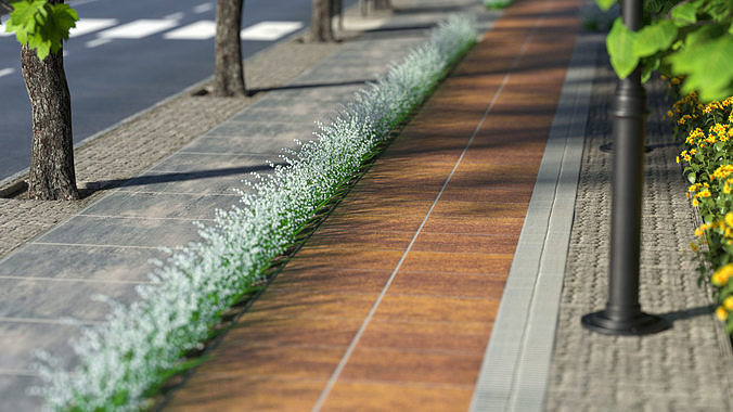 City Street realistic visualization 3D model 7