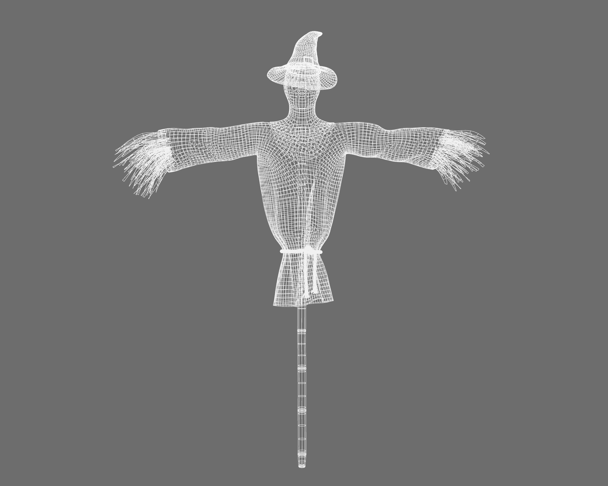 Scarecrow Halloween Low-poly 3D model_17