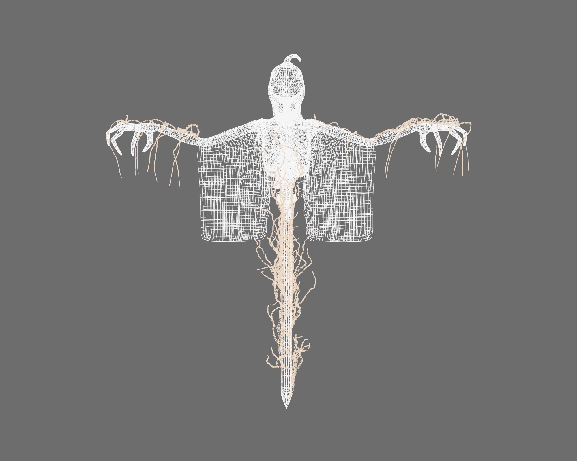 Scarecrow Halloween Low-poly 3D model_16