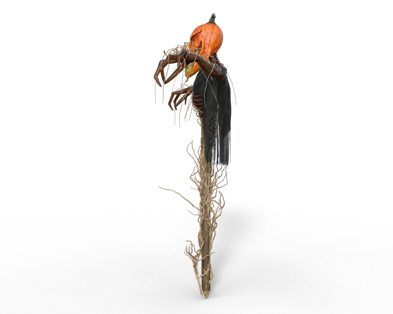 Scarecrow Halloween Low-poly 3D model_7