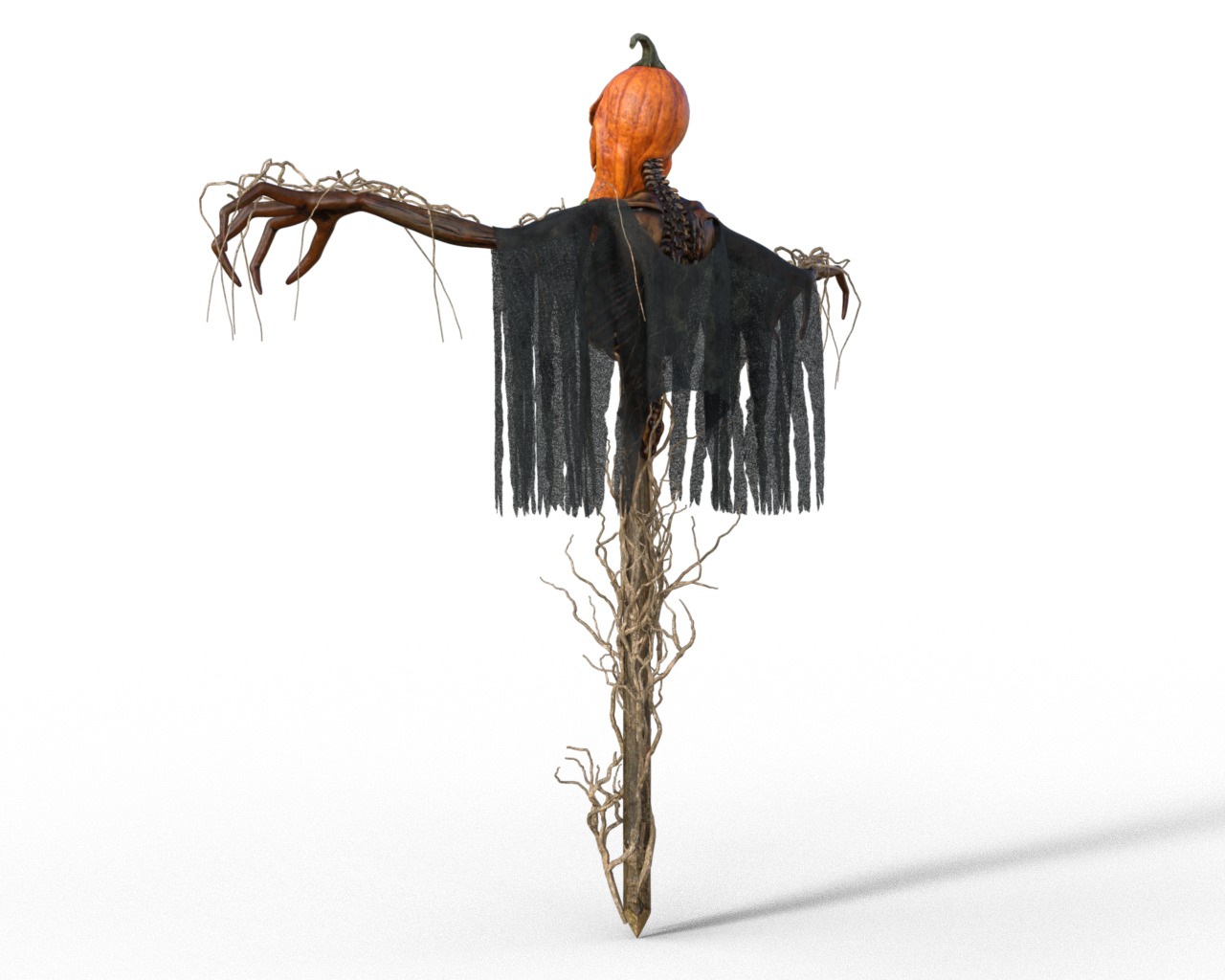 Scarecrow Halloween Low-poly 3D model_11