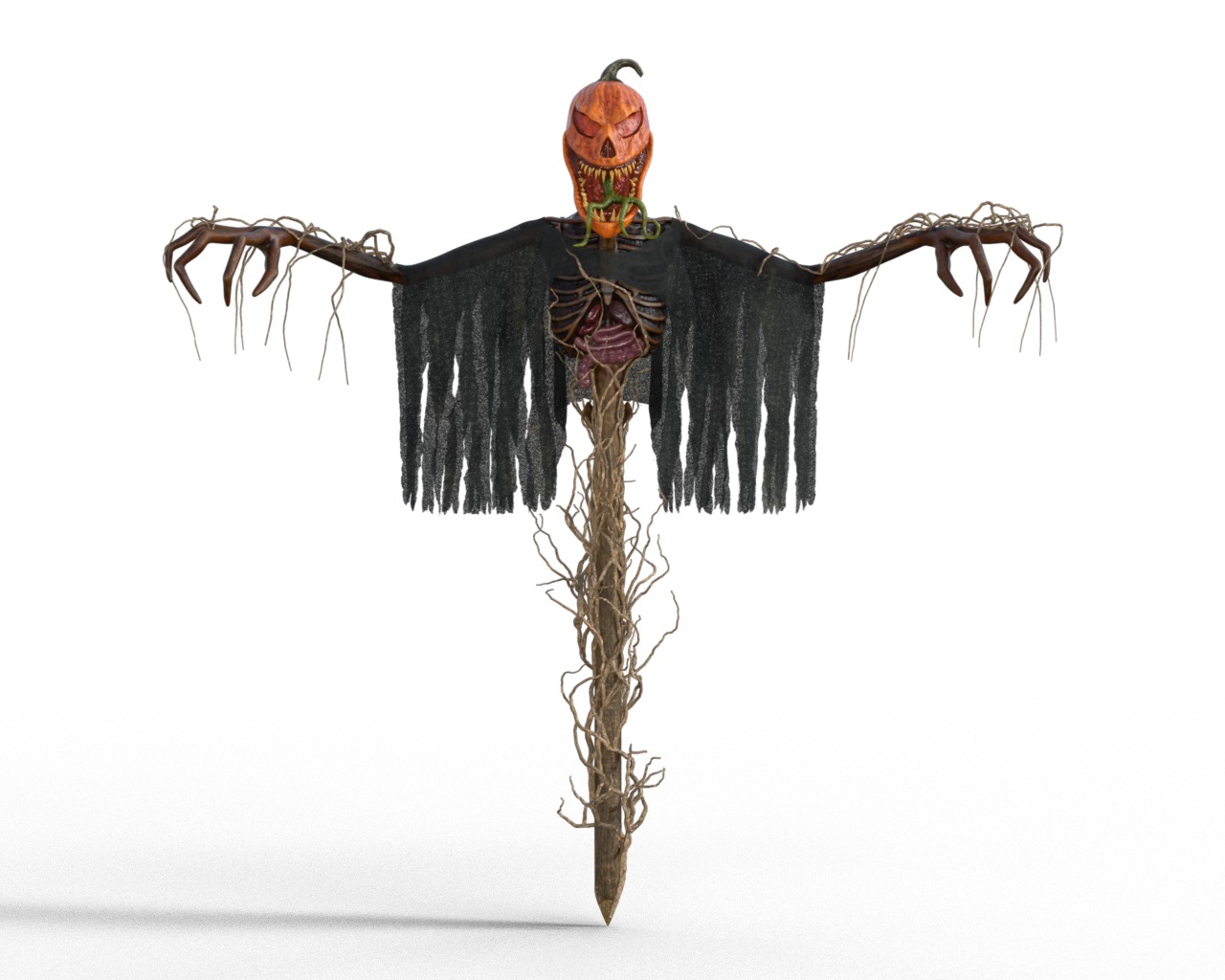 Scarecrow Halloween Low-poly 3D model_3