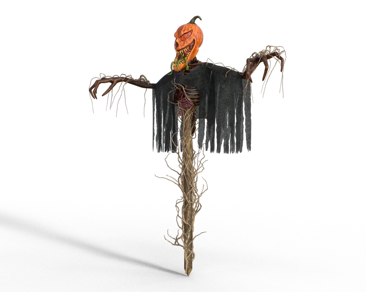 Scarecrow Halloween Low-poly 3D model_5
