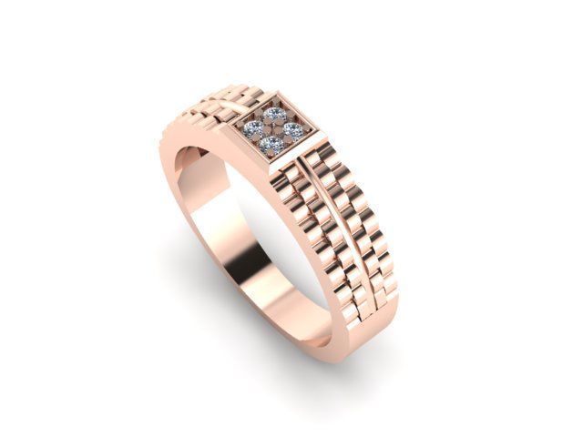 men wedding ring for daimonds 3D print model_2