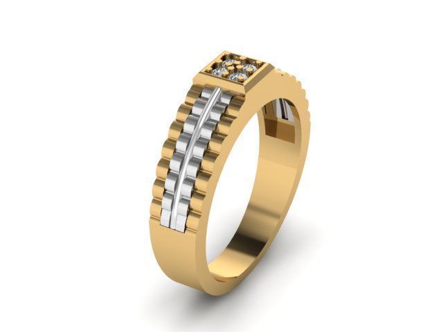 men wedding ring for daimonds 3D print model_3