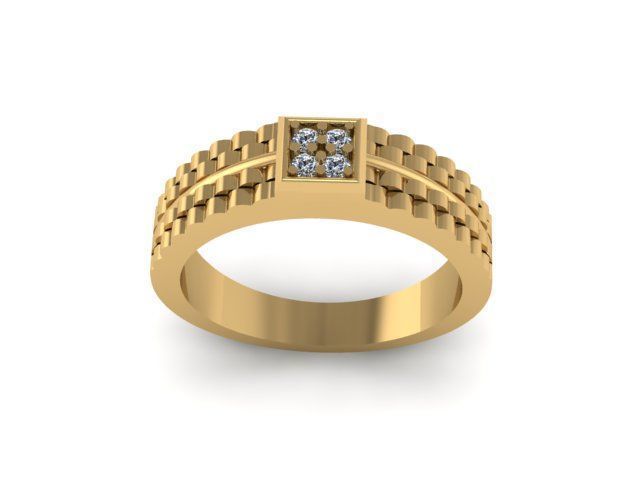 men wedding ring for daimonds 3D print model_6