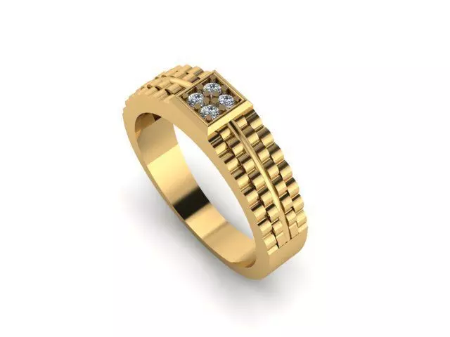 men wedding ring for daimonds 3D print model_0