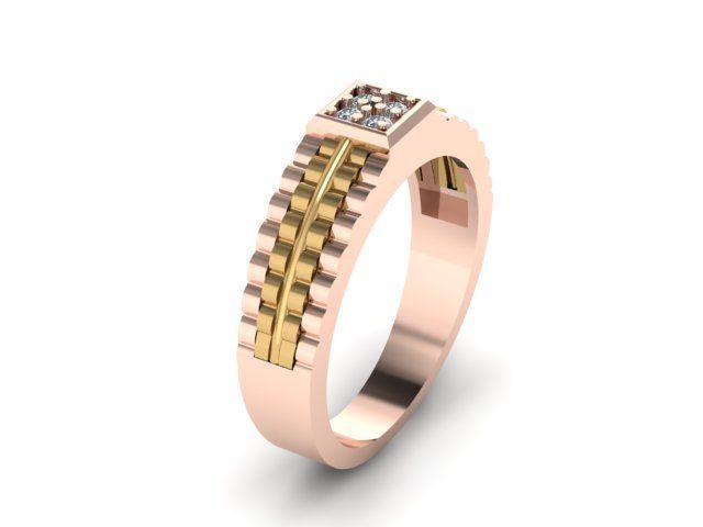 men wedding ring for daimonds 3D print model_5