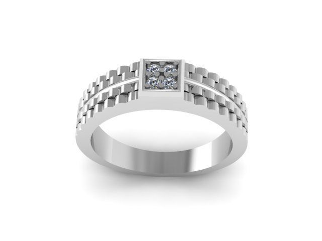 men wedding ring for daimonds 3D print model_7
