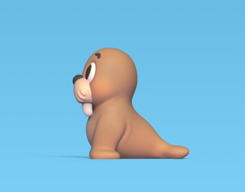 Cute Cartoon Walrus 3D print model_3
