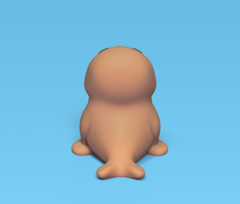 Cute Cartoon Walrus 3D print model_4