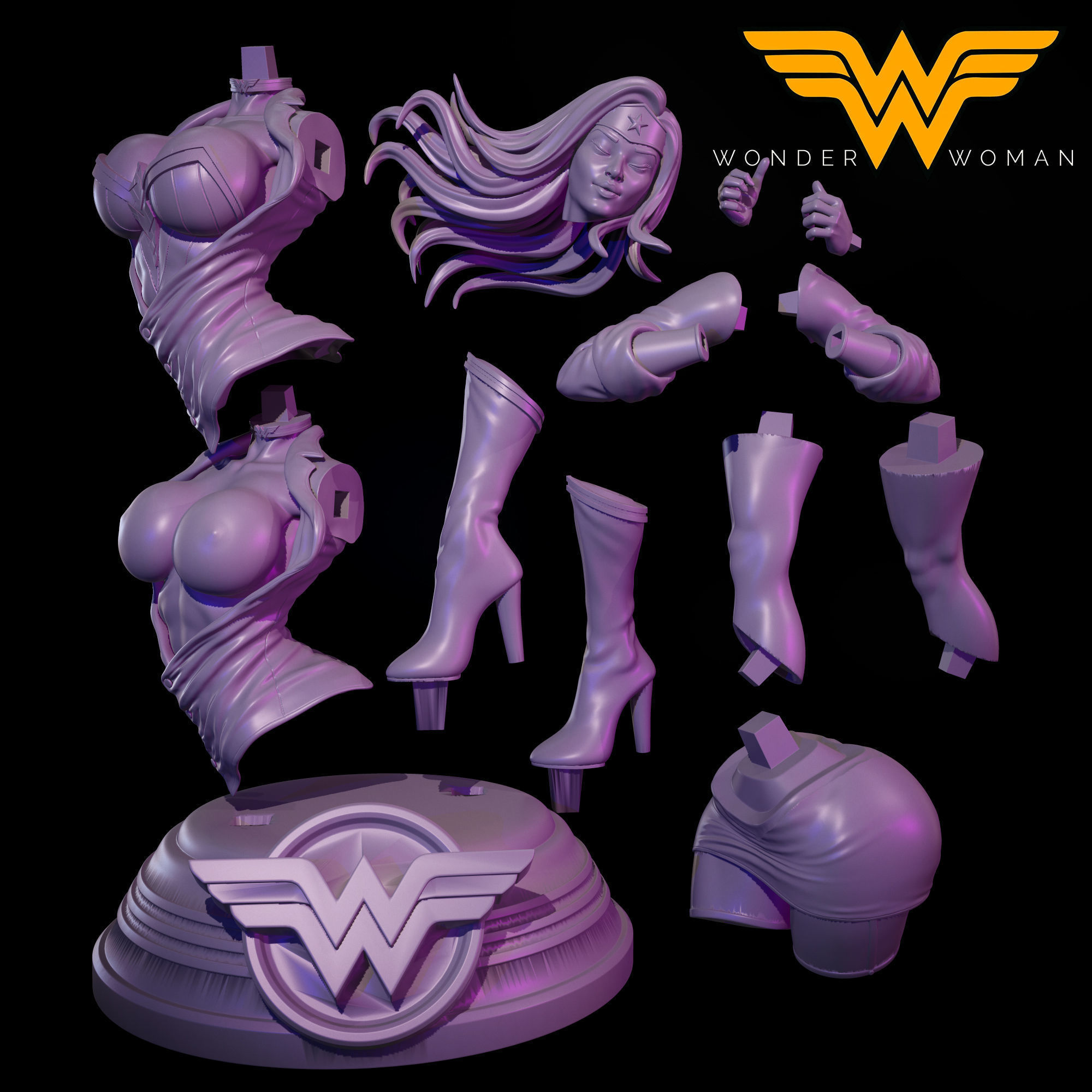 WONDER WOMAN - SEMI REALISTIC FAN ART 3D print model_8