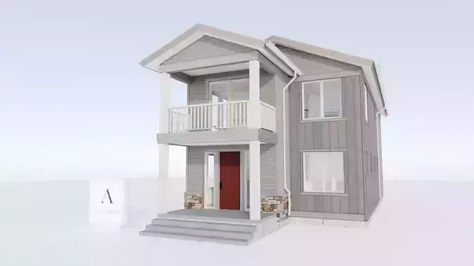 Modern Architectural Residential Townhome 3D model