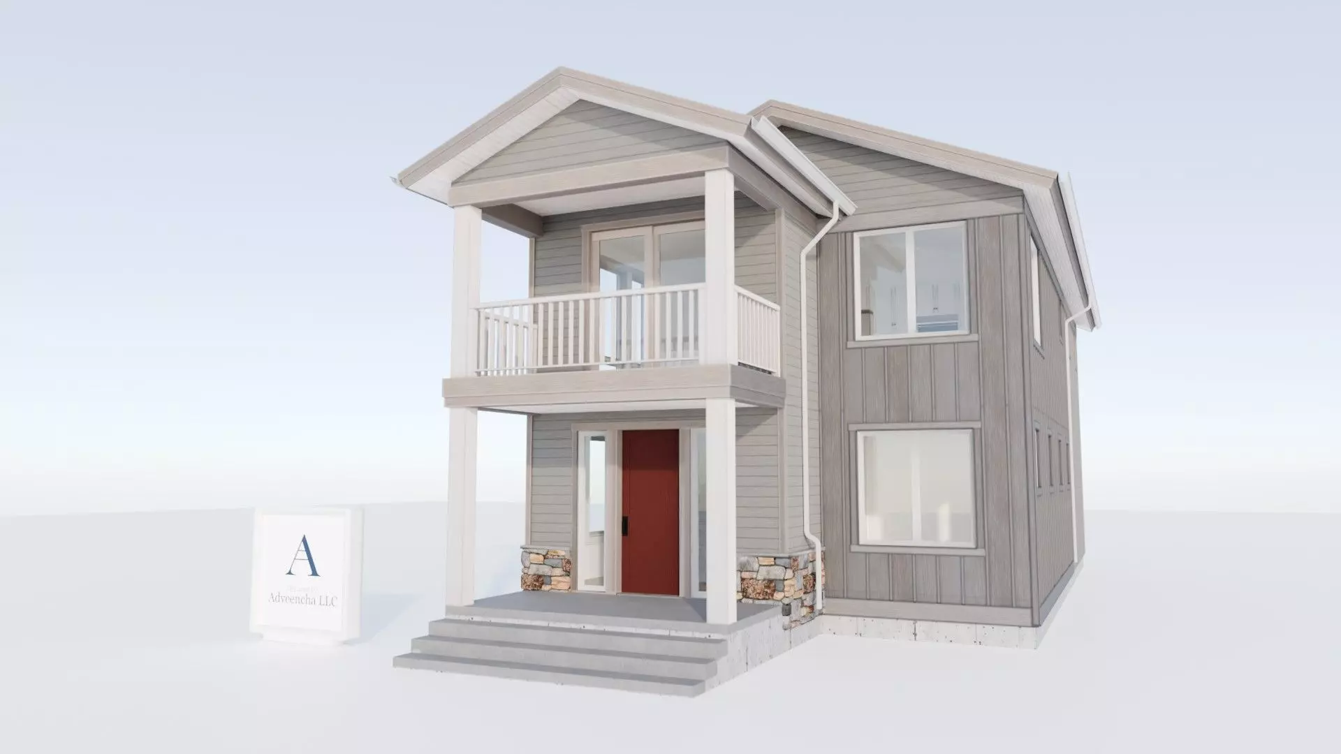 Modern Architectural Residential Townhome 3D model