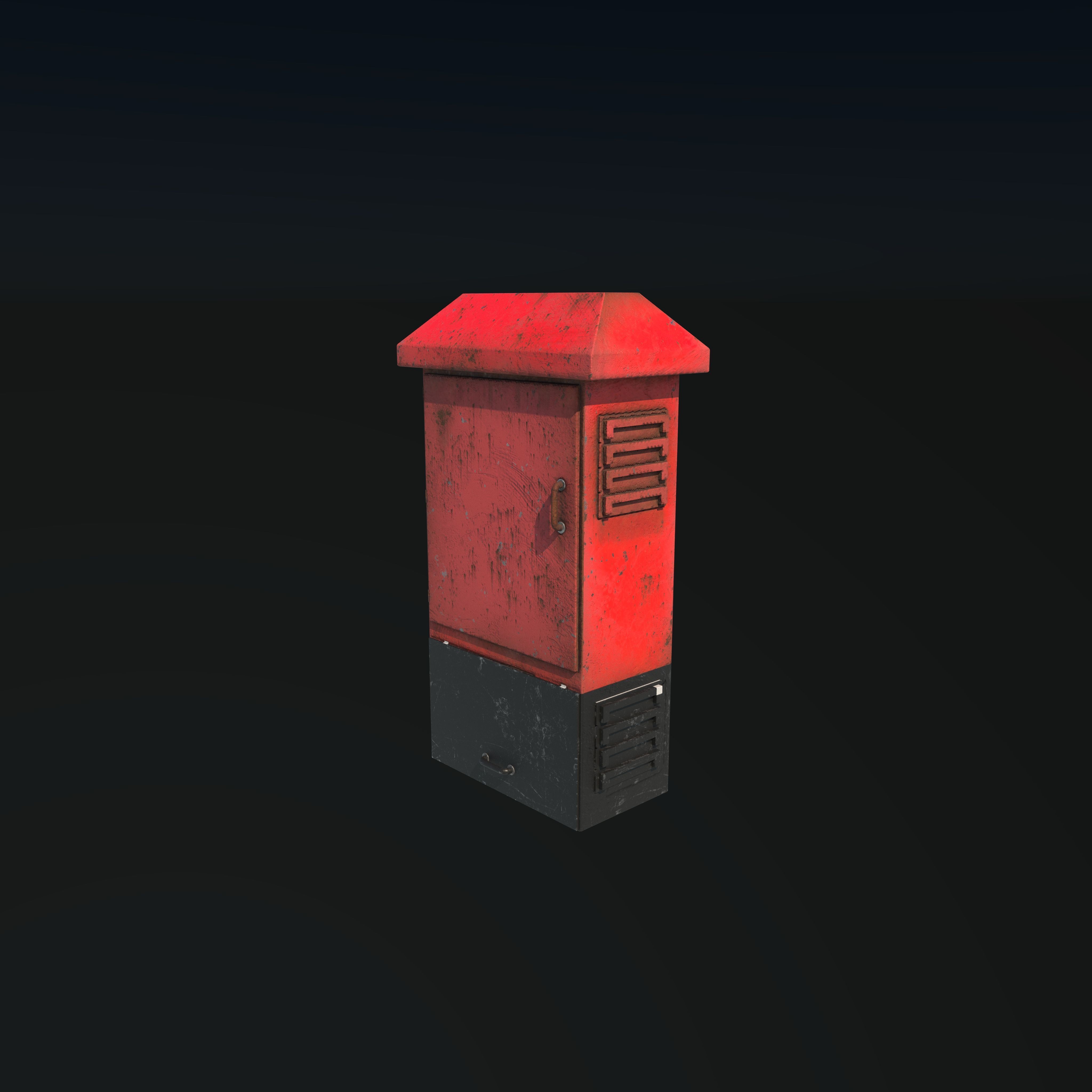 old electric box 3D model_4