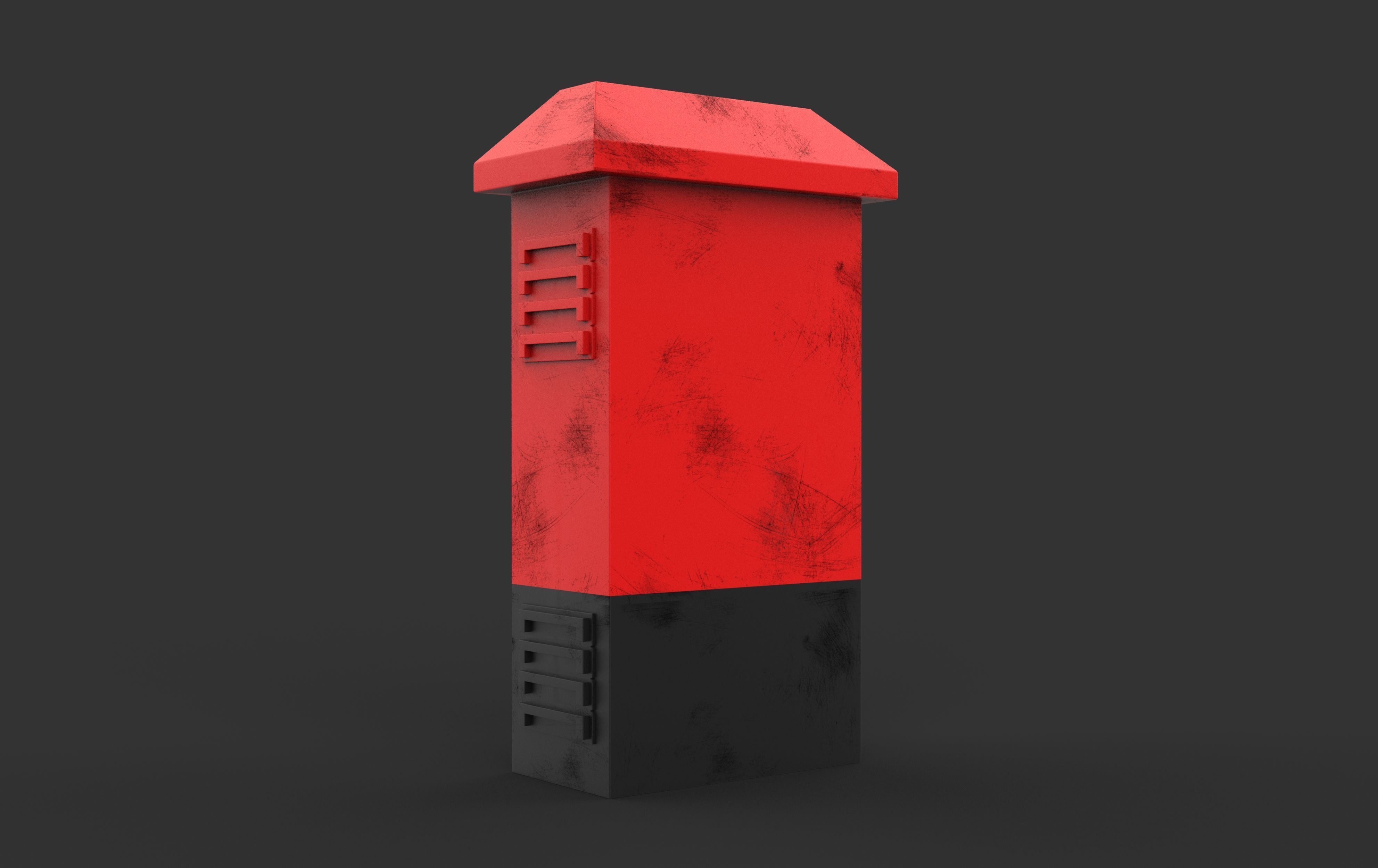 old electric box 3D model_2