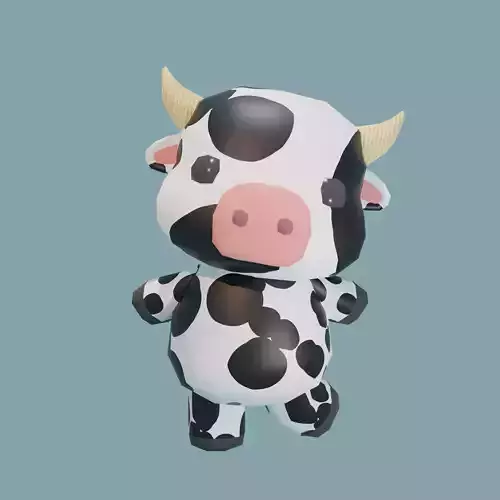 Rigged Cow Cartoon Character