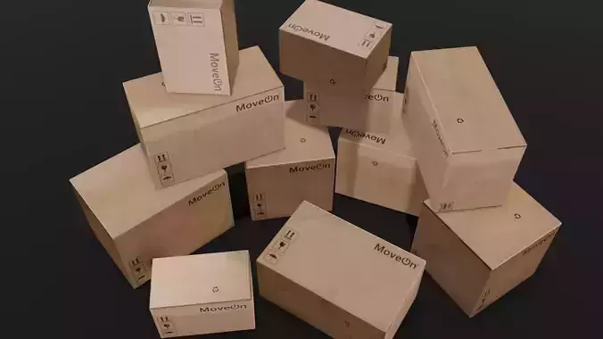Box Pack 3D Model  Low-poly 3D model