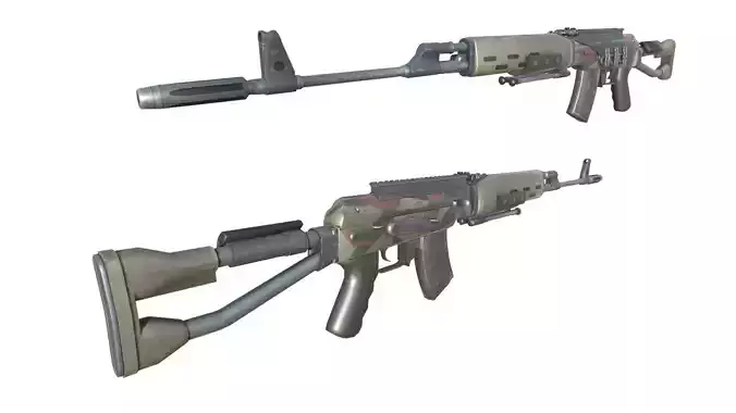 48-Dragunov-gun model 3d game ready model Low-poly 3D model