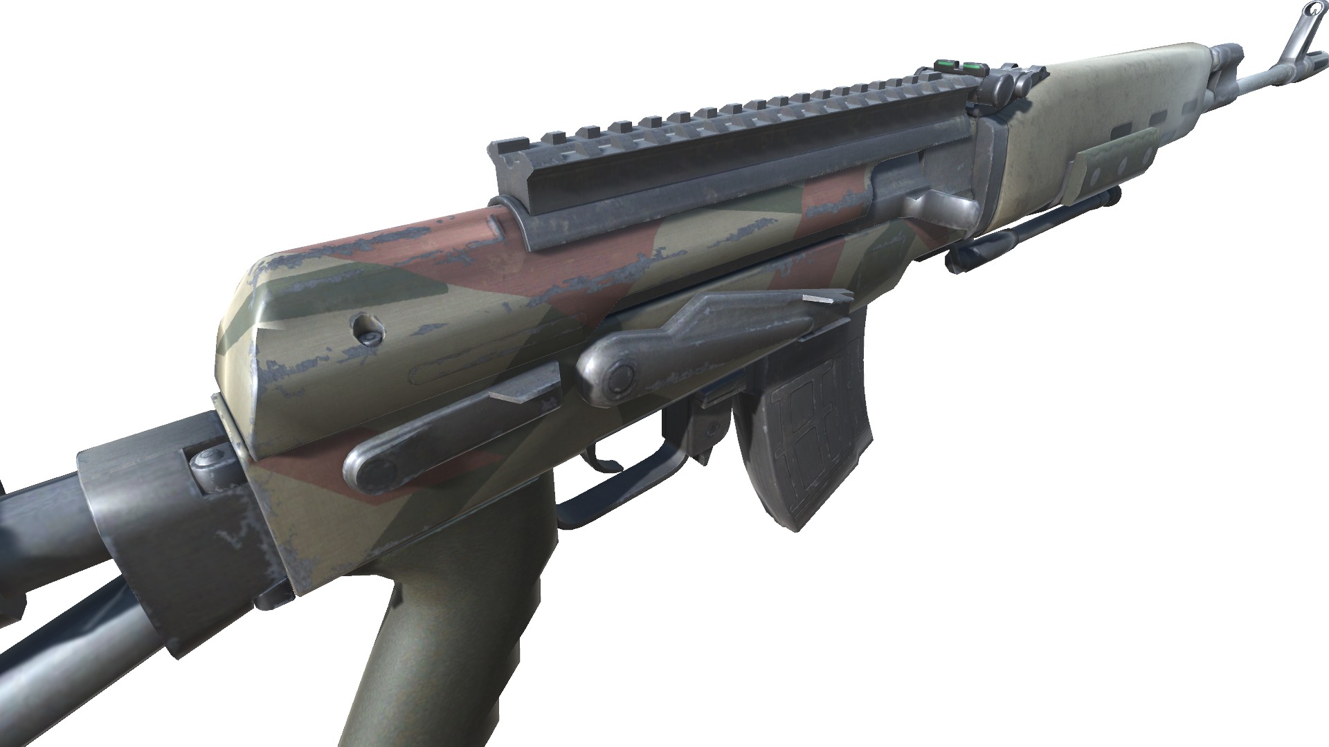 48-Dragunov-gun model 3d game ready model Low-poly 3D model Low-poly 3D model_11