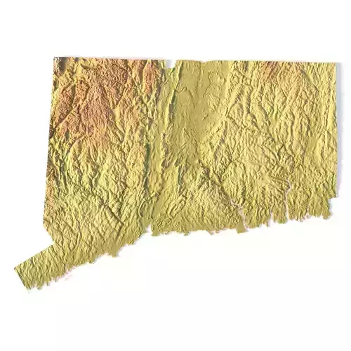 Connecticut Topographic Map STL Model 3D print model