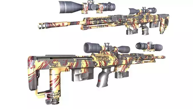 49-dsr50-gun model 3d game ready model Low-poly 3D model