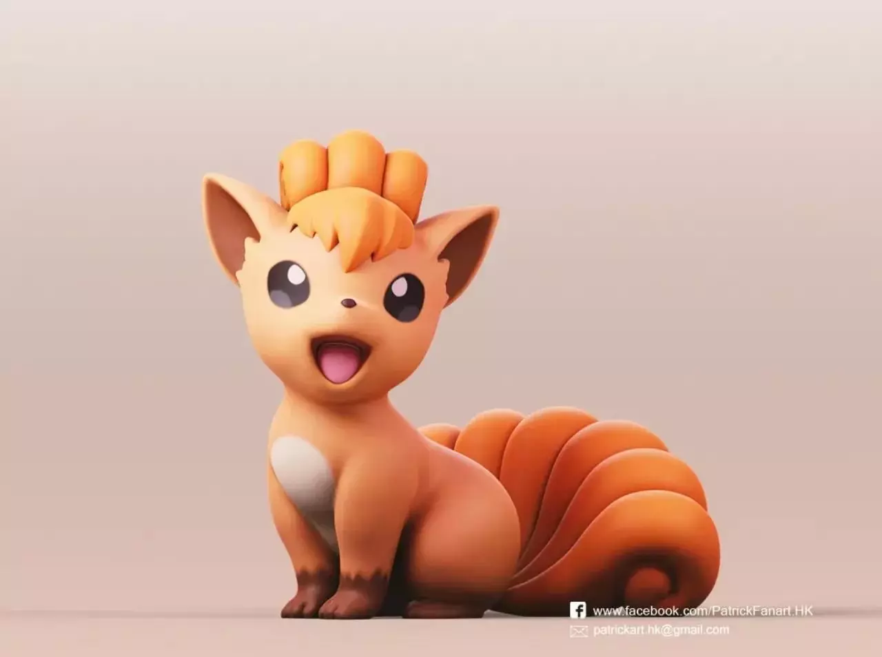 life size Vulpix Pokemon 3D print model_0