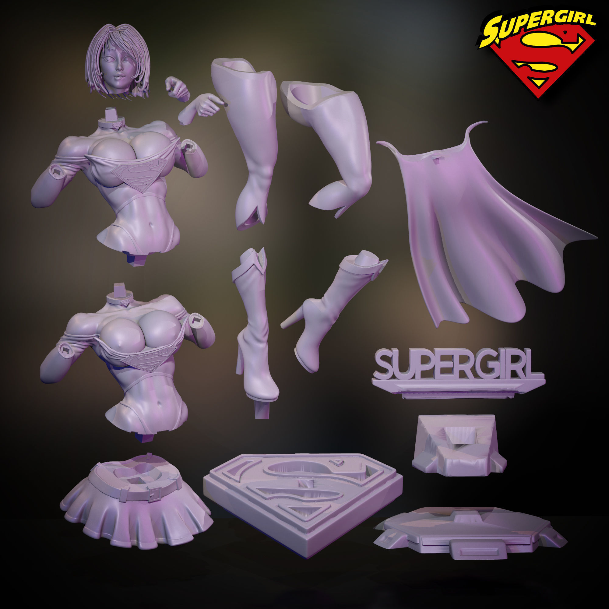 SUPER GIRL - STYLISED FAN ART 3D print model_7