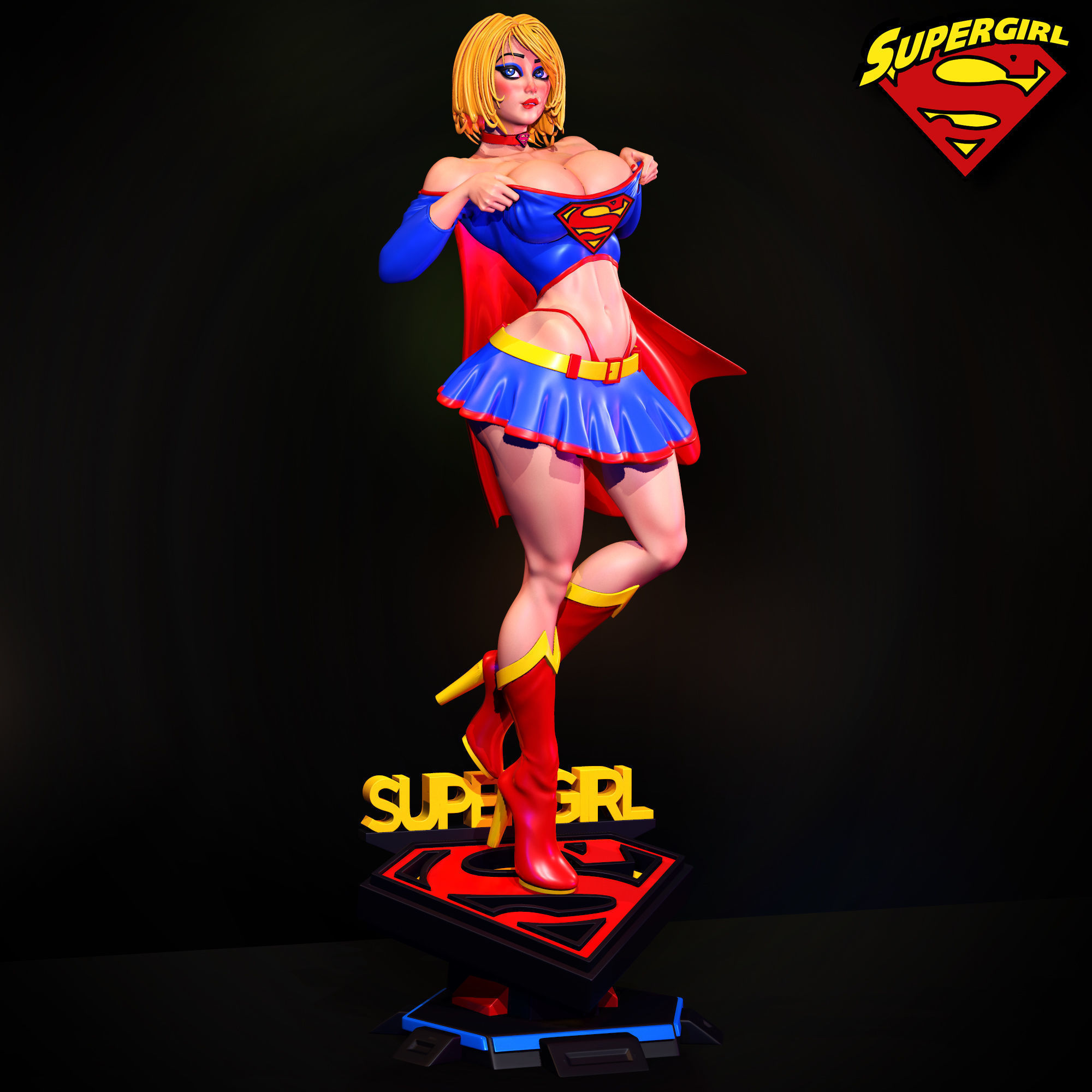SUPER GIRL - STYLISED FAN ART 3D print model_3